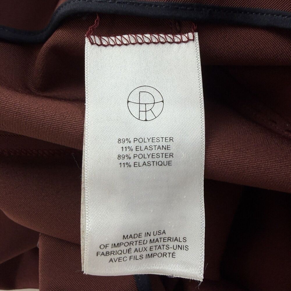 THE ROW Rust Brown Pants 14 Stretch Woven Tapered Leg Front Seam Modern Office - Picture 7 of 15
